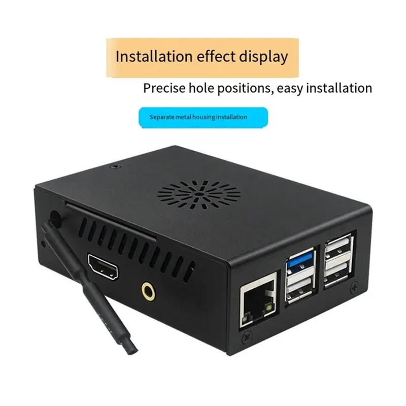 Metal Case Enclosure Fan Active Cooling For Orangepi 4PRO For Orangepi 4PRO Compatible Expansion Board