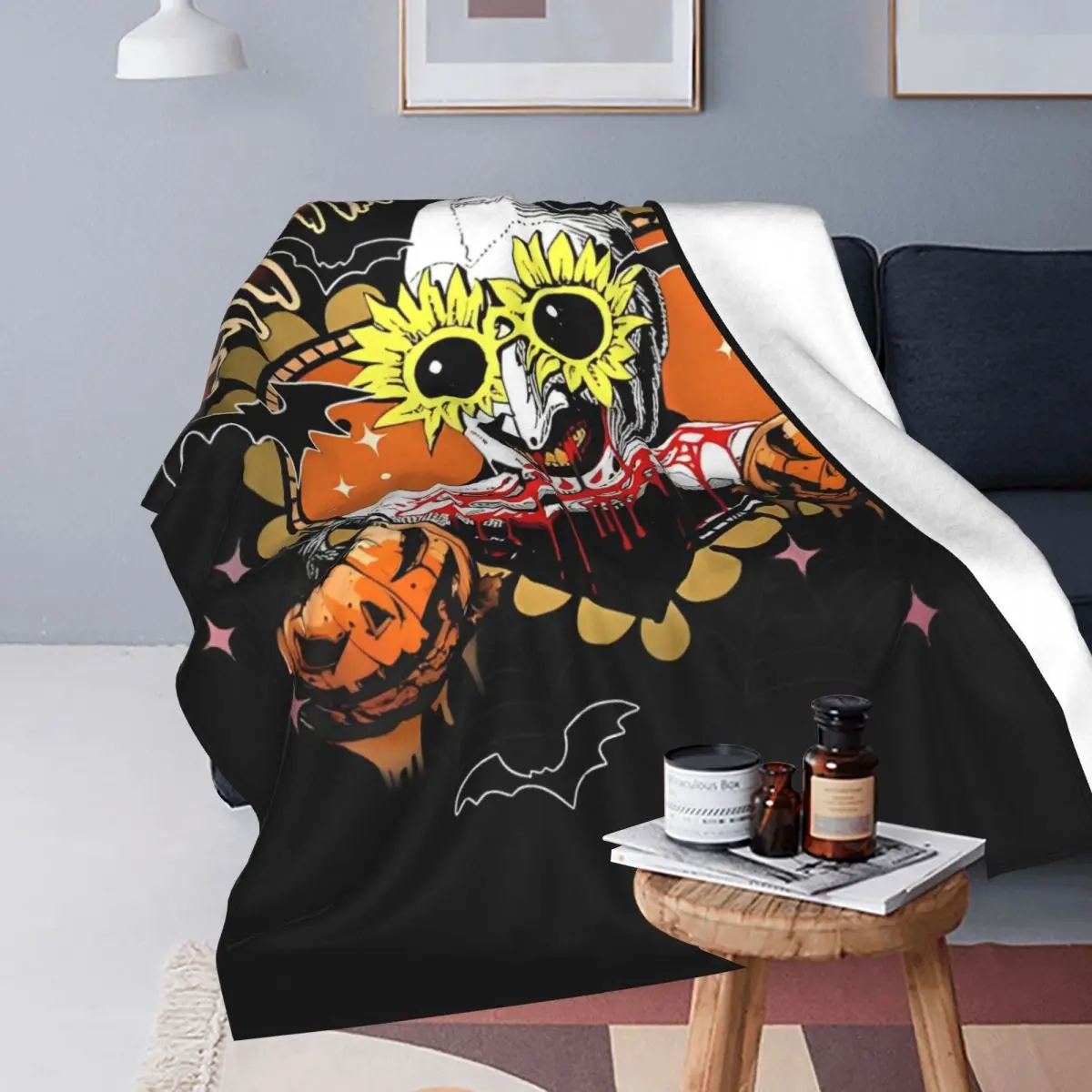 Terrifier Clown Happy Holliday Halloween Blankets Flannel Printed Breathable Warm Throw Blanket for Sofa Couch Plush Thin Quilt