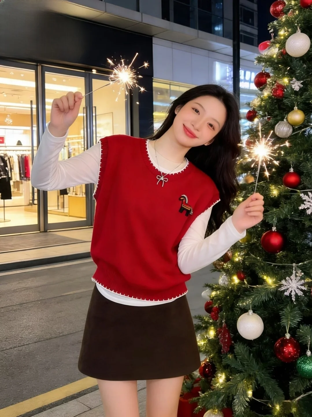 Gilet lavorato a maglia coreano Sle rotondo Ne Svel da donna sciolto dimagrante autunno inverno Top Faionable calore confortevole