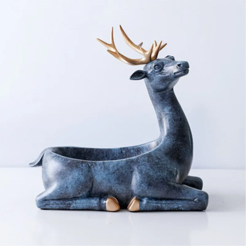 Morden Stye Home Decor Resin Art Creative Animal Elephant Deer Cosmetic Storage Box Keys Candy Jewelry Family Desk Organizer Bo