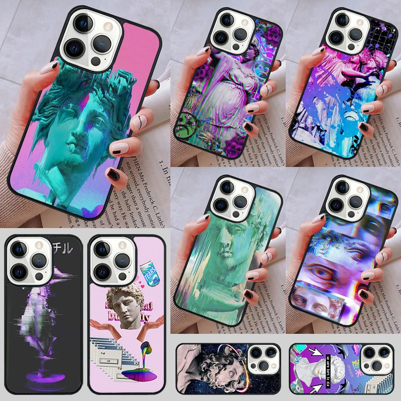 Glitch vaporwave modern art Phone Case cover For iPhone 14 13 15 16 Pro Max Coque 12 11 Pro Max For Apple 8 PLUS 7 6S XS