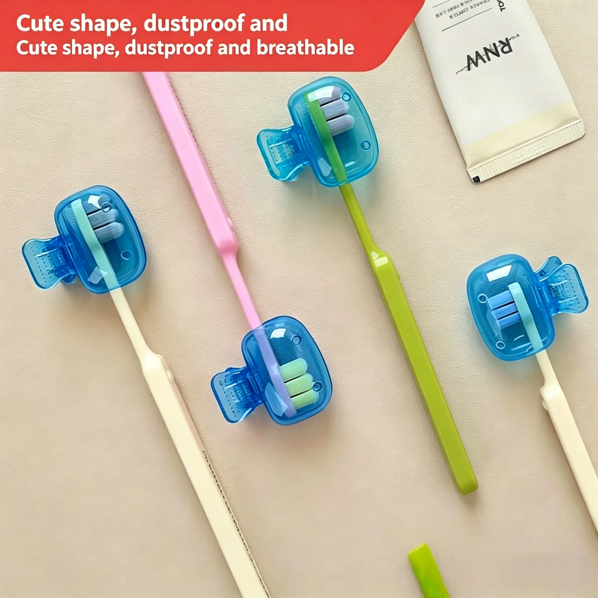 3PCS Travel Toothbrush Head Covers Toothbrush Protector Cap Brush Pod Case Protective Portable Plastic Clip For Household Travel