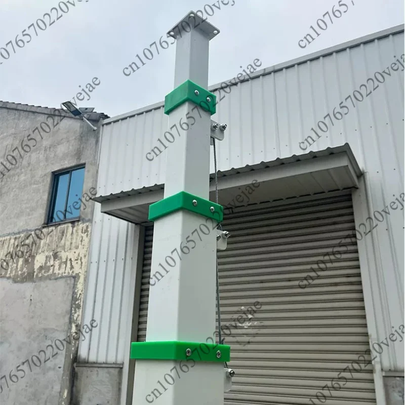 Lifting mast 3/4/5/6/7/8/9 meters ,Hand cranked lifting pole, manual telescopic mechanical winch