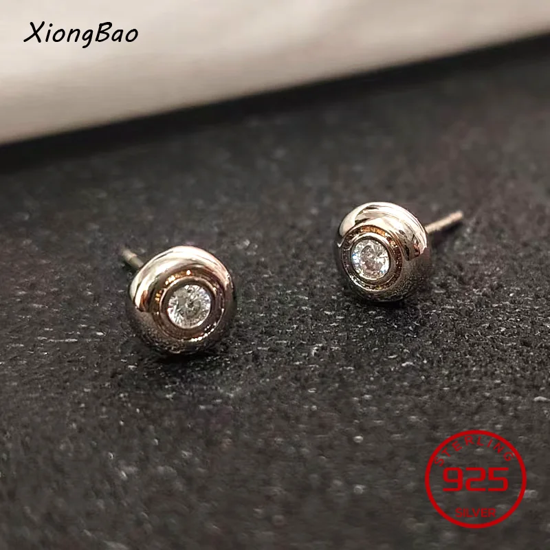 

Серьги-гвоздики из нержавеющей стали с покрытием цвета розового золота, инкрустированные кристаллами CZ, с белым перламутром, модные, к юбилею, 2026 год, для женщин