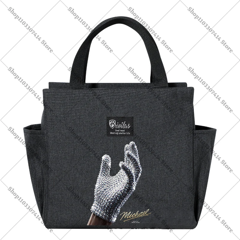 Adult Fashion Print Food Insulation Bag King of Pop MJ Accessories Michael Jackson Lunch Tote Casual Handbags Storage Pouch Gift