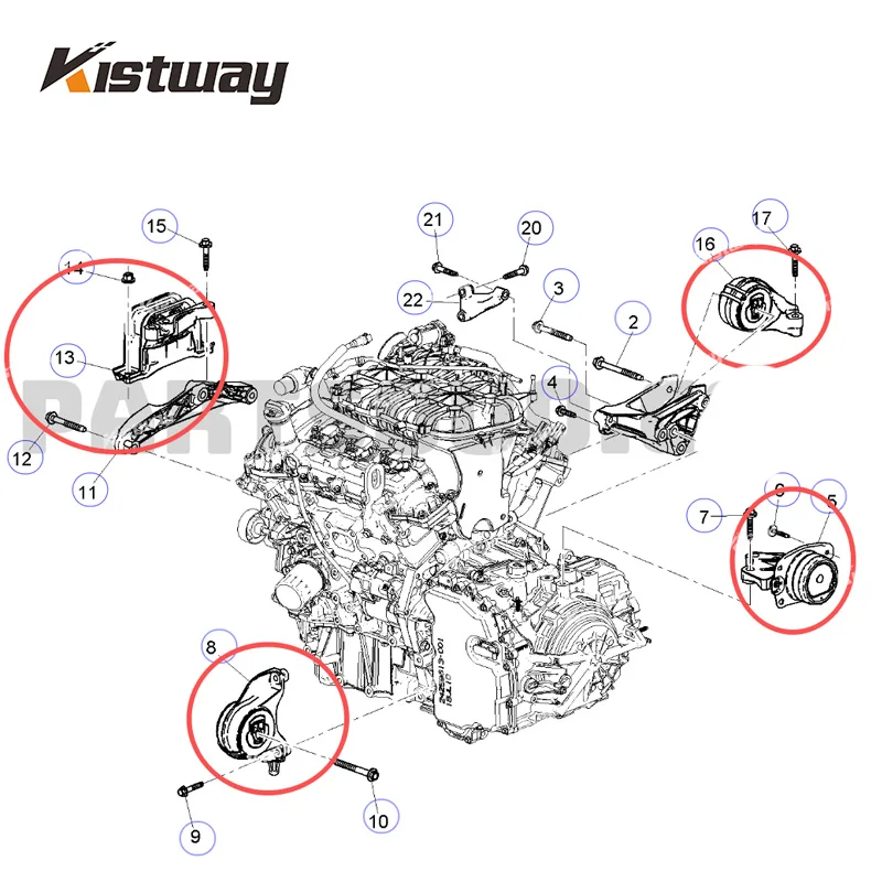 4PCS Engine Support Gearbox Mount Set For Chevrolet Captiva C100 C140 3.0L 95182726 42342471 95182727 42390835