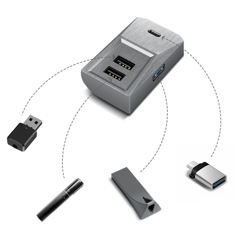 

Док-станция для автомобильного перчаточного ящика USB-концентратор Расширительная док-станция Адаптер для быстрой зарядки