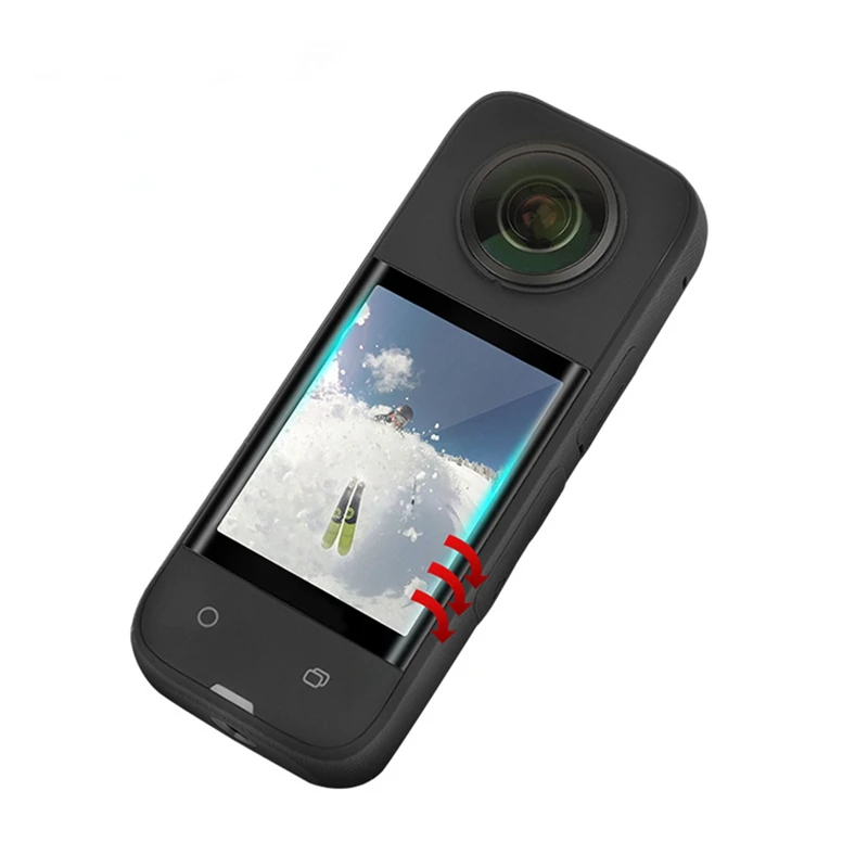 Best-For Insta360x3 Tempered Glass Film HD Screen Protector 2PCS Curved Protective Film Protectors Accessories