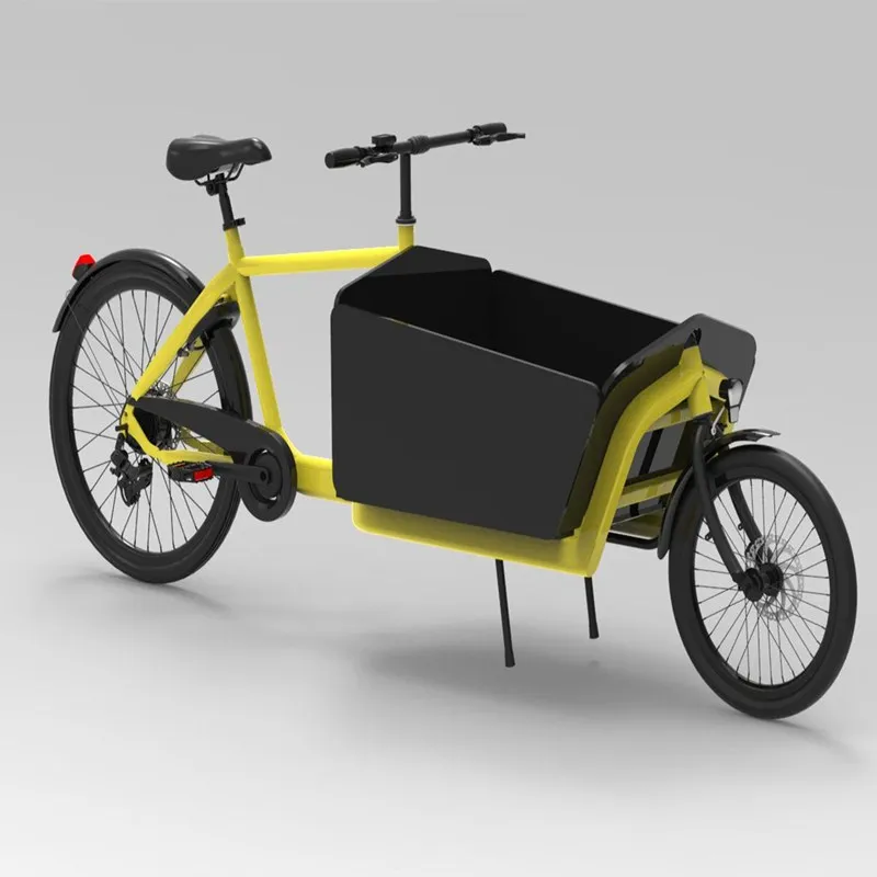 Long Street Cargo Loading 250w Carrying Bicycle Dutch Family 2 Wheel Electric Cargo Bike For Kids