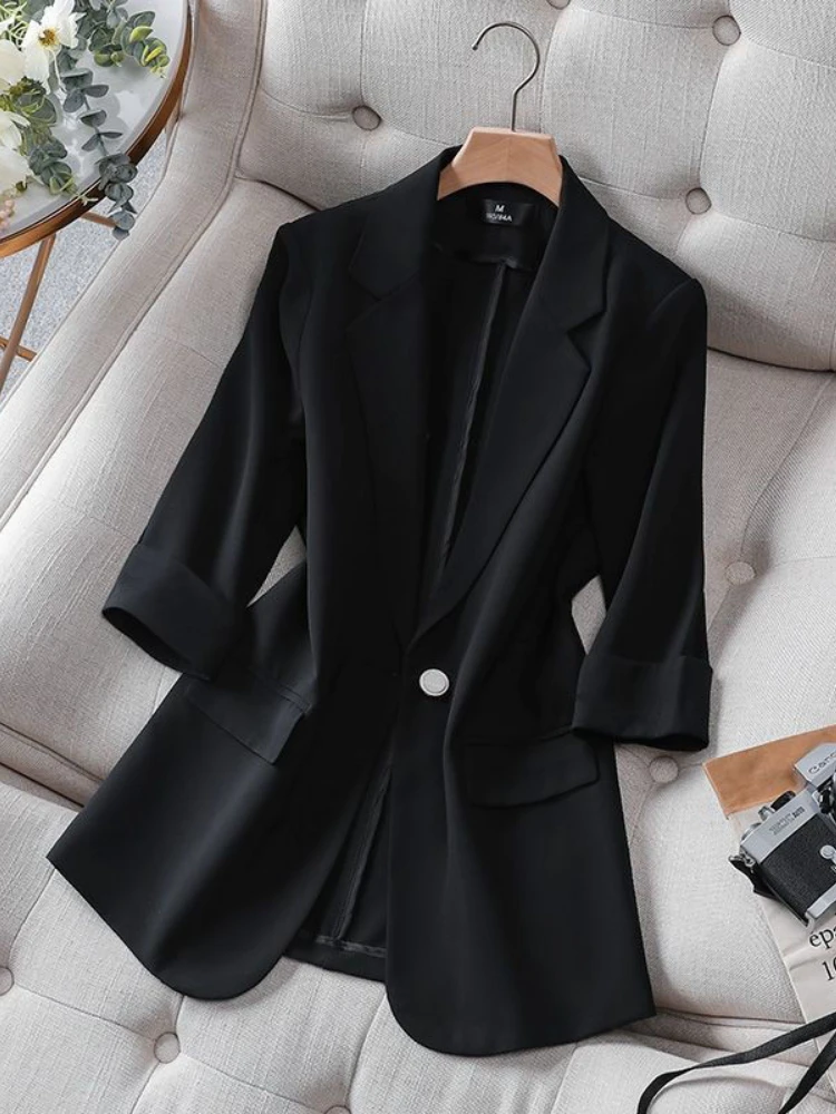 High Quality Korean Style New Spring and Summer Women Suit Coat 2023 Temperament Solid Color Female Office Blazer Jacket Female