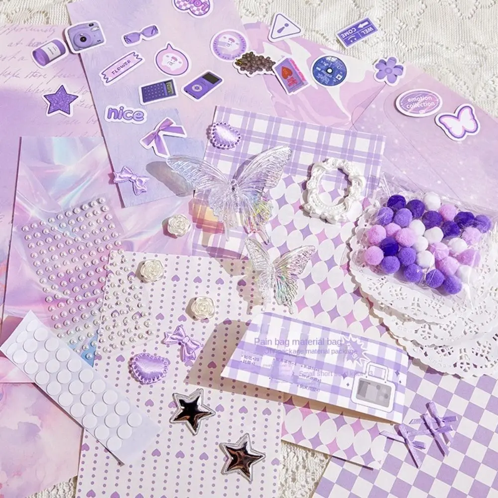 Retro DIY Itabag Insteekmateriaal Tweedimensionale Bloem Kant Lint Itabag Decor DIY Materiaal Snoep Kleuren Papieren Stickers