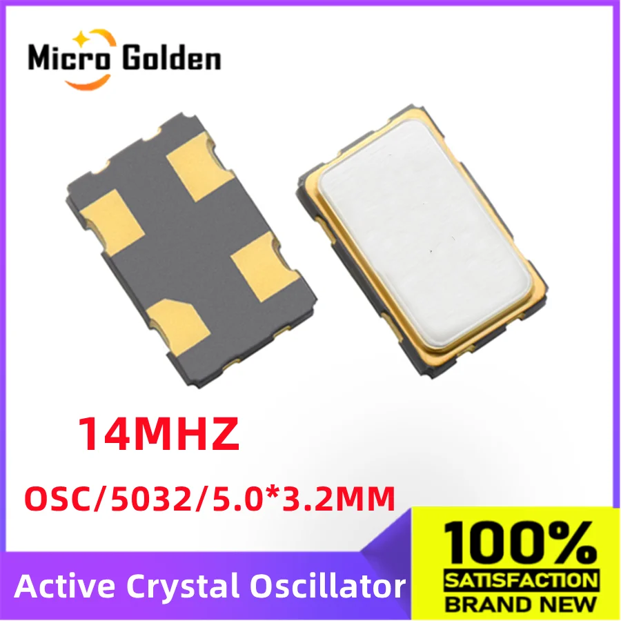 (5pcs) 14M 14MHZ 14.000M 14.000MHZ 5032 SMD Active crystal oscillator 4PIN OSC 5.0*3.2mm Crystal Oscillator Clock Oscillators