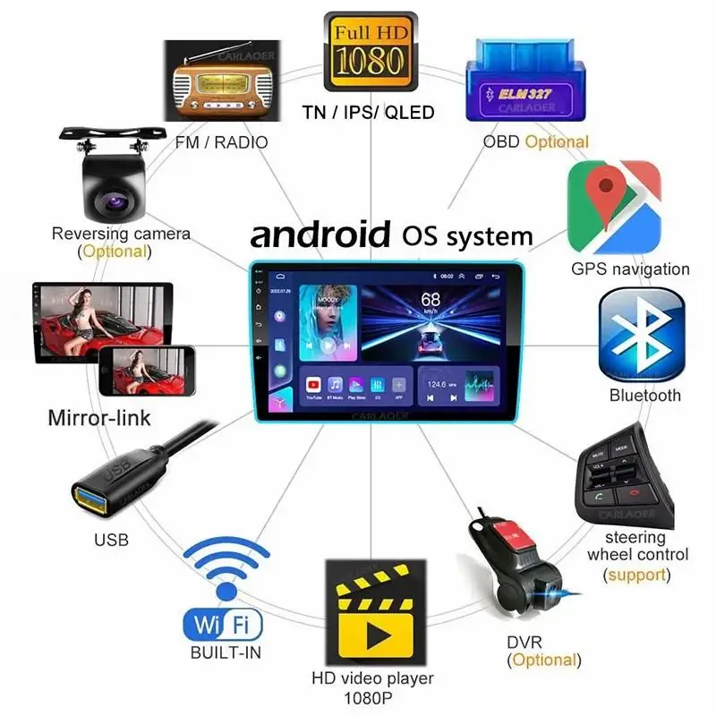 Android 14 9/10 inch No framework Navigation Video Player GPS Car Radio Multimedia Auto DSP Stereo Head Unit Smart Car System BT