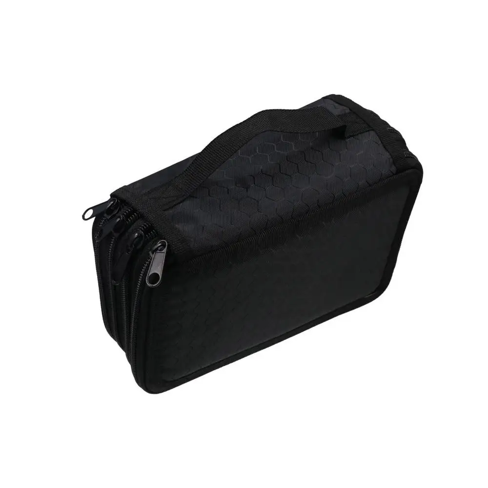

2/3/4 Layers Colored Pencil Bag Large Capacity 32/52/75 Holes School Stationery Bag Solid Color Painting Storage Holder