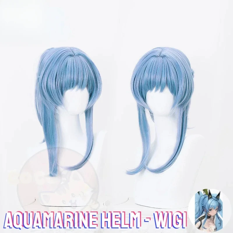 

2025 Halloween Cosplay Aquamarine Helm Cosplay Wig Game NIKKE Aquamarine Wig The Goddess of Victory Helm Cosplay Wig Blue 84cm L