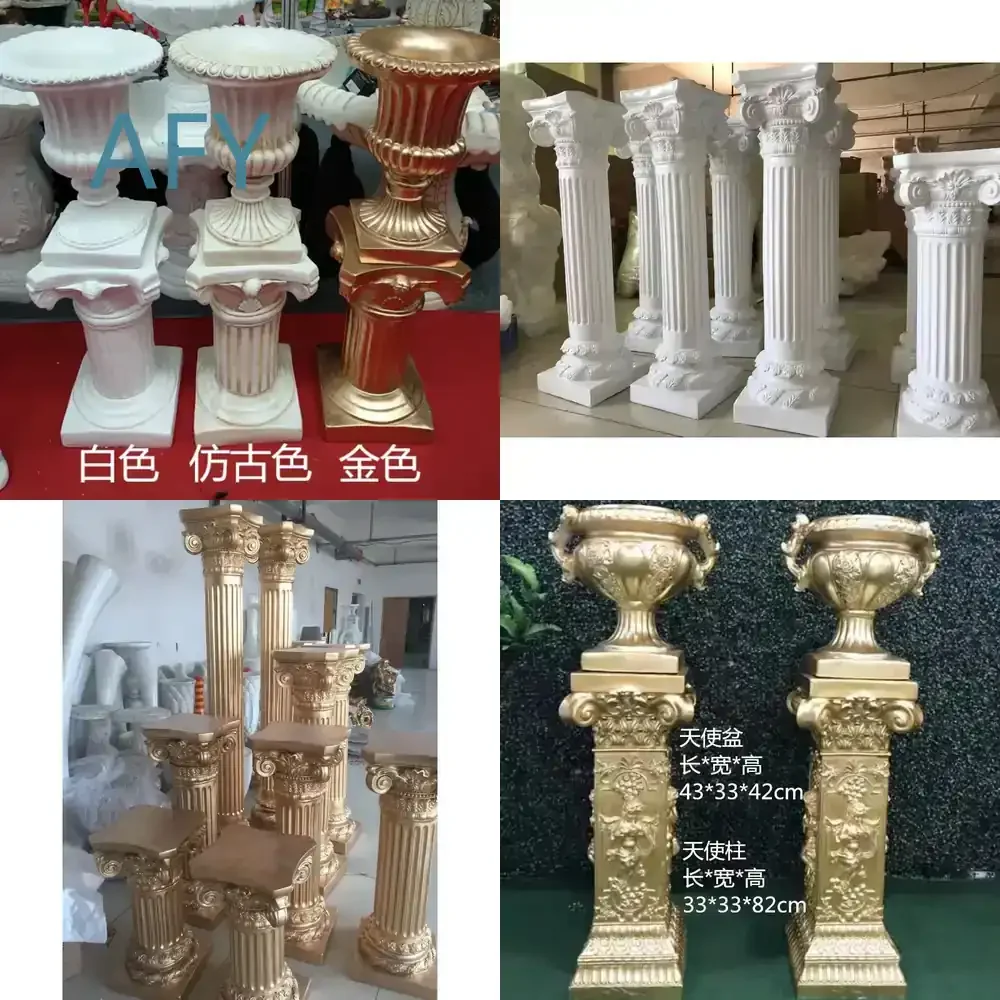 Wedding Supplies FRP Roman Column Flower Pot for Wedding Studio Decor European Pillar Stage Road Guide Ornament Resin Wedding