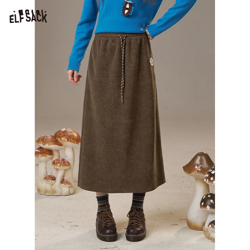 

ELFSACK High Waist Tassels Fishtail Skirt Women Winter New Party Dress For Women