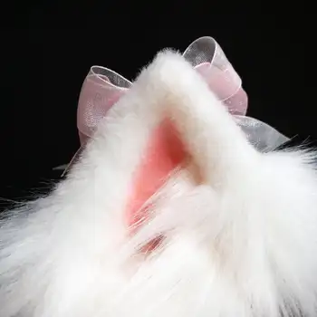 Oreilles de chat blanc, oreilles de bête rose, pneu, joli cosplay Lolita, pince à cheveux jaune, bandeau pour cheveux kc 8 best sales Oreilles de chat blanches - №8