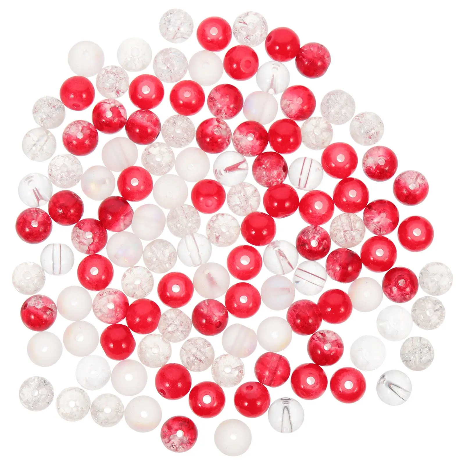 

200Pcs Glass Beads Bulk Crackle Round Loose Beads for Bracelets Making Jewelry DIY Crafts Multi Color Comfortable Small Space