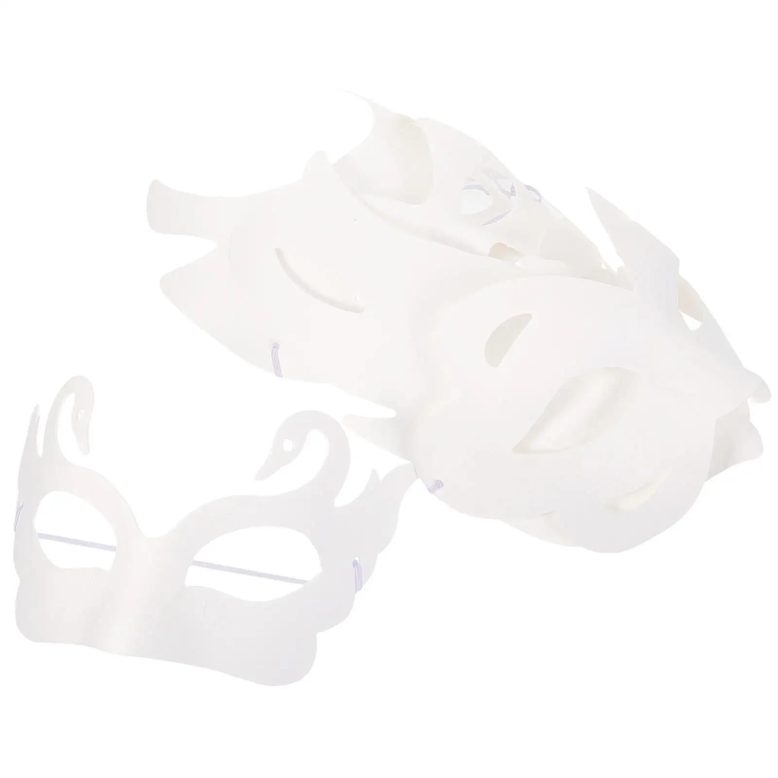 12 Pcs Pulp Mask DIY Apparel Party Blank Cosplay Cat Masquerade Paper Masks Halloween White for Women Child Decor