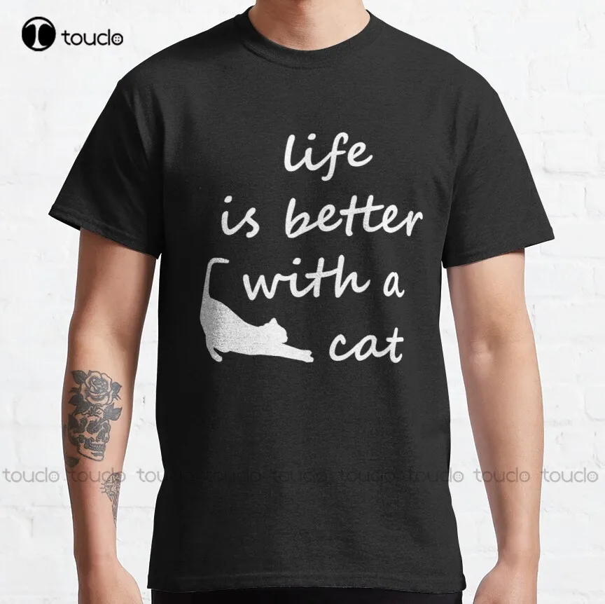 

Cat Life Is Perfect Classic T-Shirt Vintage Shirt Custom Aldult Teen Unisex Digital Printing Tee Shirts Fashion Tshirt Summer