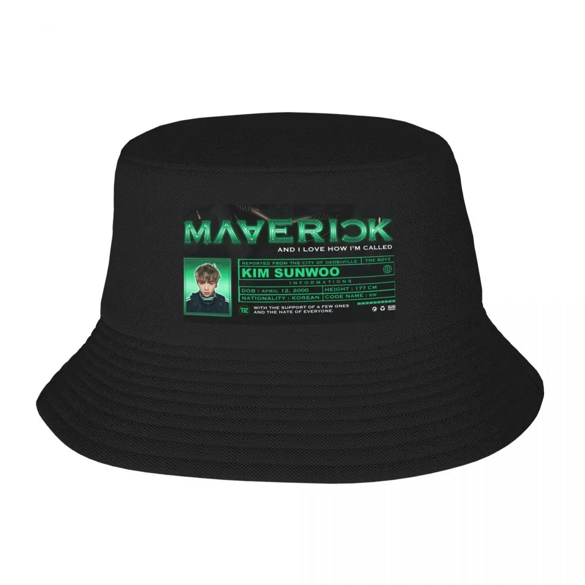 Sunwoo Maverick ! [The Boyz] Bucket Hat Hat Man Luxury Ball Cap New Hat Hats Man Women's