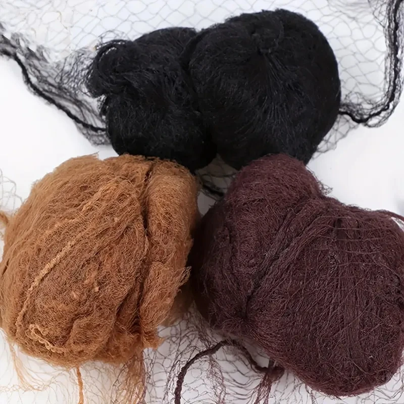 10/60 Buah Jaring Rambut Nilon Tahan Lama untuk Alat Gaya Rambut Sanggul Hitam Krem Coklat 5Mm Jaring Rambut untuk Wig Jaring Penata Rambut Jaring Rambut