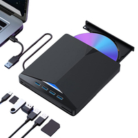 7-in-1 USB 3.0 TypeC External DVD RW CD Writer High-Speed Plug-and-Play for Windows 11/10/8/7/Linux/ OS