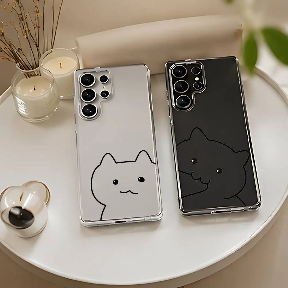 Koreanische Ins Kätzchen-Paar Silikon-Handyhülle für Samsung Galaxy S21 S22 S23 S24ULTRA S25ULTRA FE Ultra Plus5G A52S S26 Cover