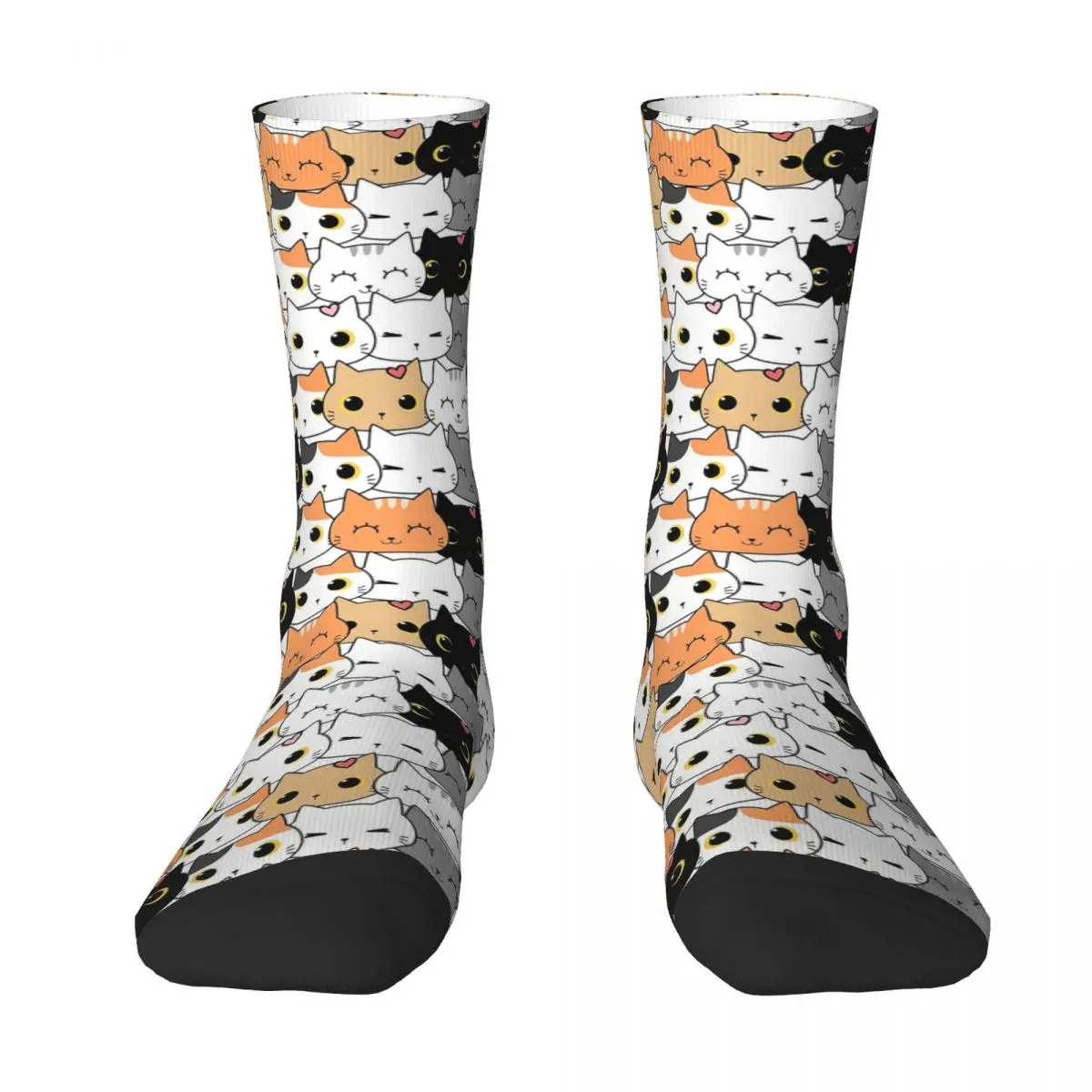 

Colorful Doodle Cats Socks Harajuku Super Soft Stockings All Season Long Socks Accessories for Man's Woman's Birthday Present