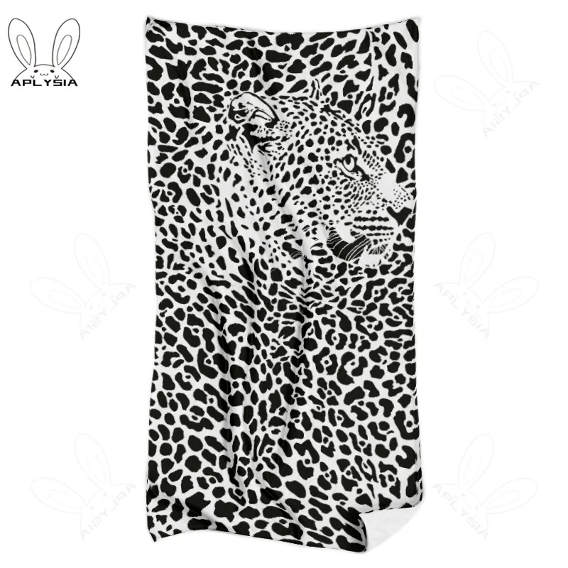 Animal Seamless Leopard Skin Texture Sport Towels Large Size Python Snake Tiger Zebra Colored Fish Scales Face Towel for Beach