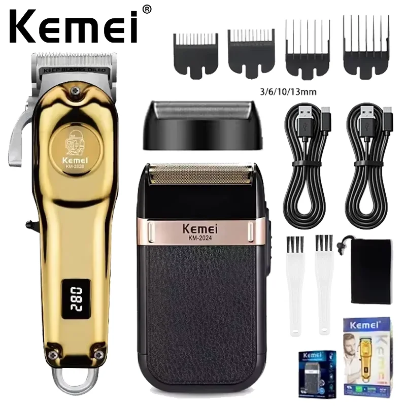 Kemei KM-678 KM-2024 KM-2628 Professionele Elektrische Tondeuse Baard Clipper Oplaadbare Heren Scheerapparaat Tondeuse Kit