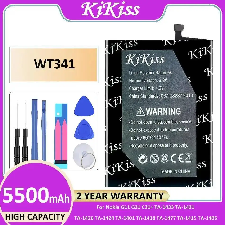 

Battery WT341 5500Mah For Nokia G11 G21 C21+ TA-1433 TA-1431 TA-1426 TA-1424 TA-1401 TA-1418 TA-1477 TA-1415 TA-1405