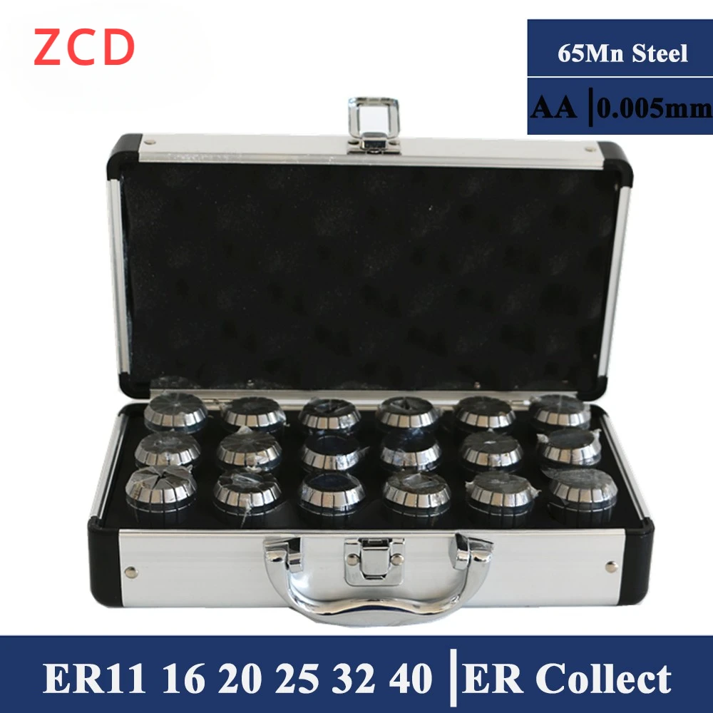 

ER11 ER16 ER20 ER25 ER32 ER40 ER Spring Collet Chuck 0.005mm for CNC Milling Tool Holder Engraving Machine ER Collet Chuck Suit