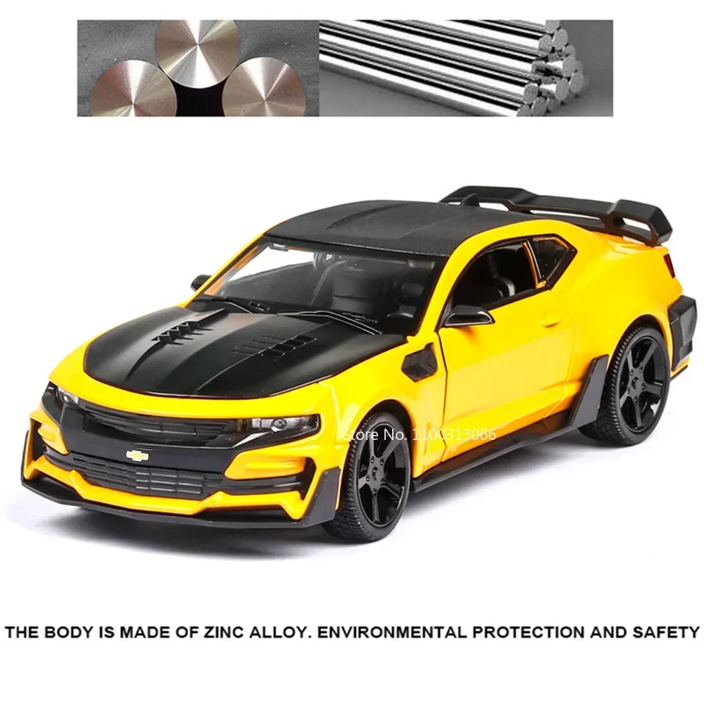 Schaal 1:24 Chevrolet Camaro Auto Modellen Speelgoed Legering Diecast 4 Deuren Geopend Rubberen Banden Miniatuur Voertuigen Speelgoed voor Kinderen Geschenken