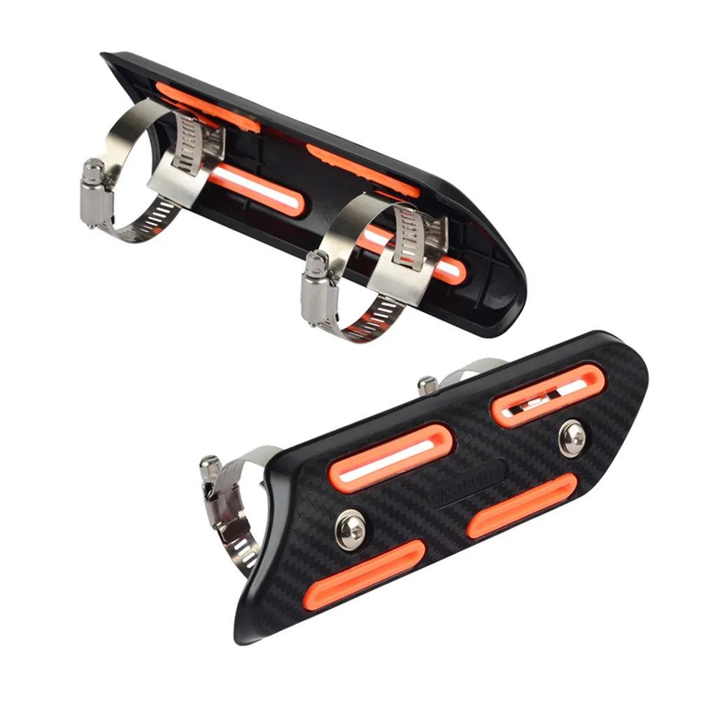 

Motorcycle Exhaust Heat Shield 25-51mm Diameter Orange Insulation Cover Dirt Bike Muffler Easy Install Modification