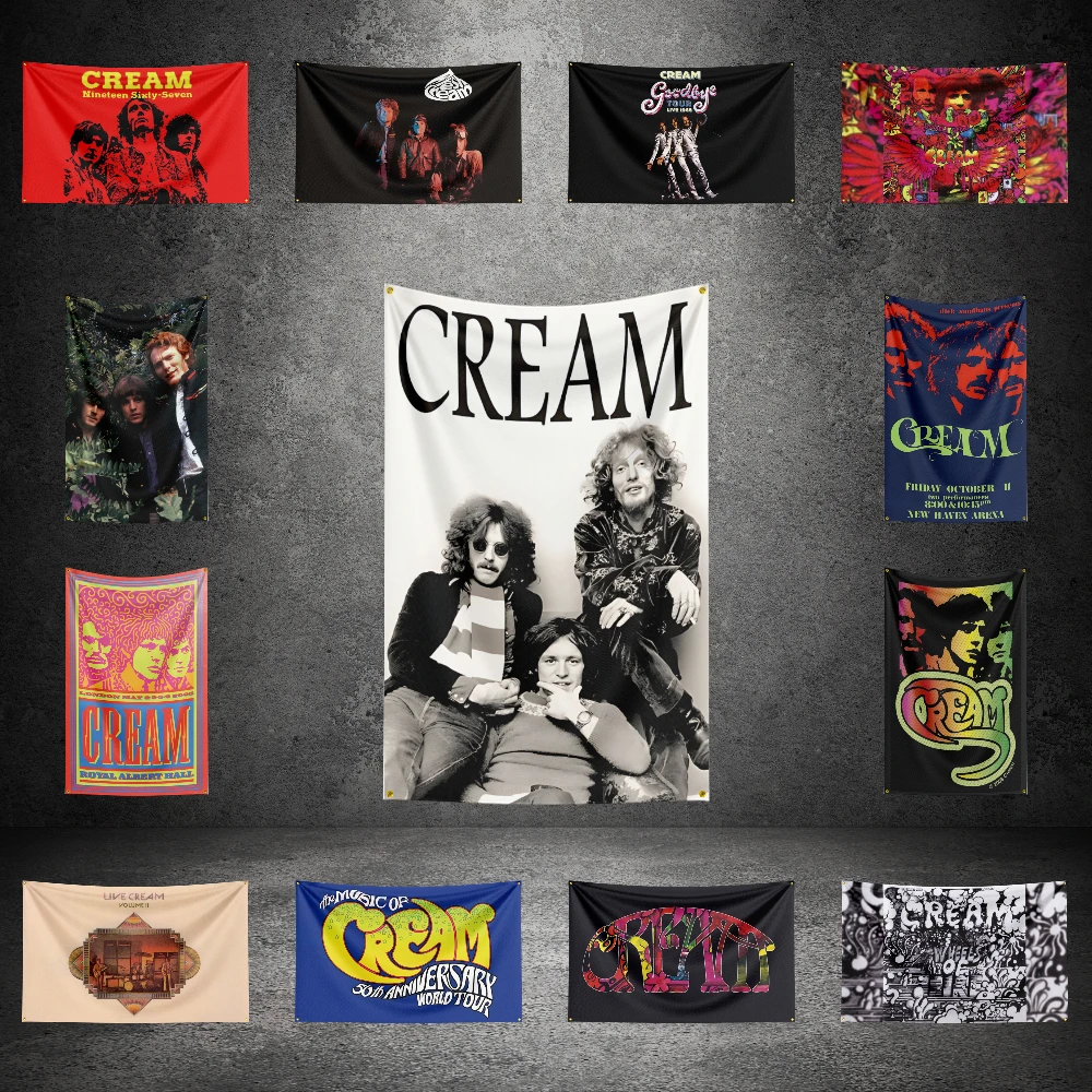 

3x5 FT cr-e-a-m Music Band Flag Custom Flags Wall Hanging Tapestry Outdoor Garage Room Decorative flag Background Blanket