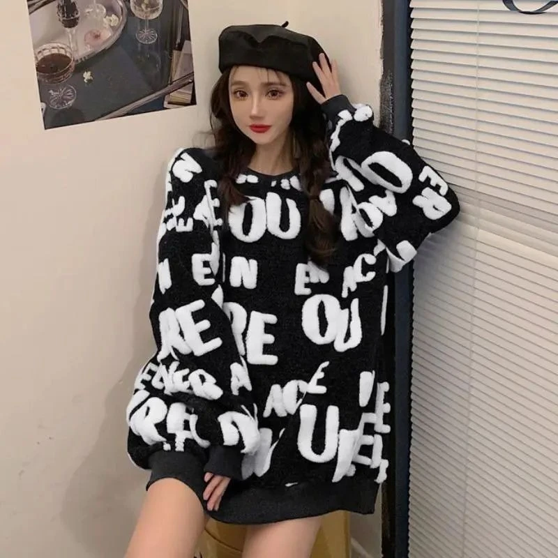 ラウンドネック レディース ニットセーター ベーシックセール 全てが安い ジャンパー エステティックウェア 仕事着 セーター レディース プルオーバー レタープリント