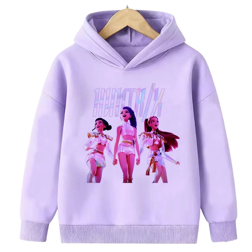 KPop Demon Hunter Cartoon Girls Boy Felpa con cappuccio Calda onda coreana per bambini Moda Casual Top Abbigliamento casual per ragazze