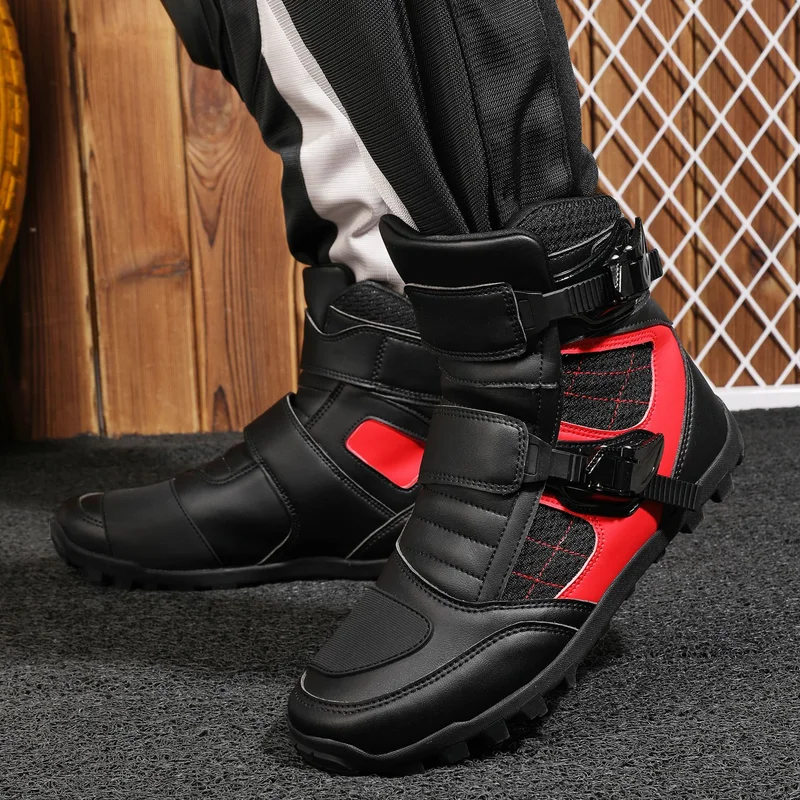 Motorcycle boots Casual men's motorcycle shoes Motorcycle riding shoes Leather motorcycle cross-country shoes