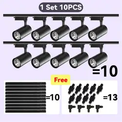 Set Led Spoor Lichtpunt Cob Spoor Verlichting Wandlamp Rail 220V Spot Verlichting Led Spoor Rail Spotlight Kledingwinkel winkel Thuis