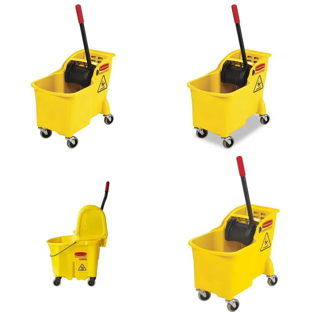 

Floor Cleaning Mop Bucket with Wringer Combo, Yellow, for Efficient Wet Mopping