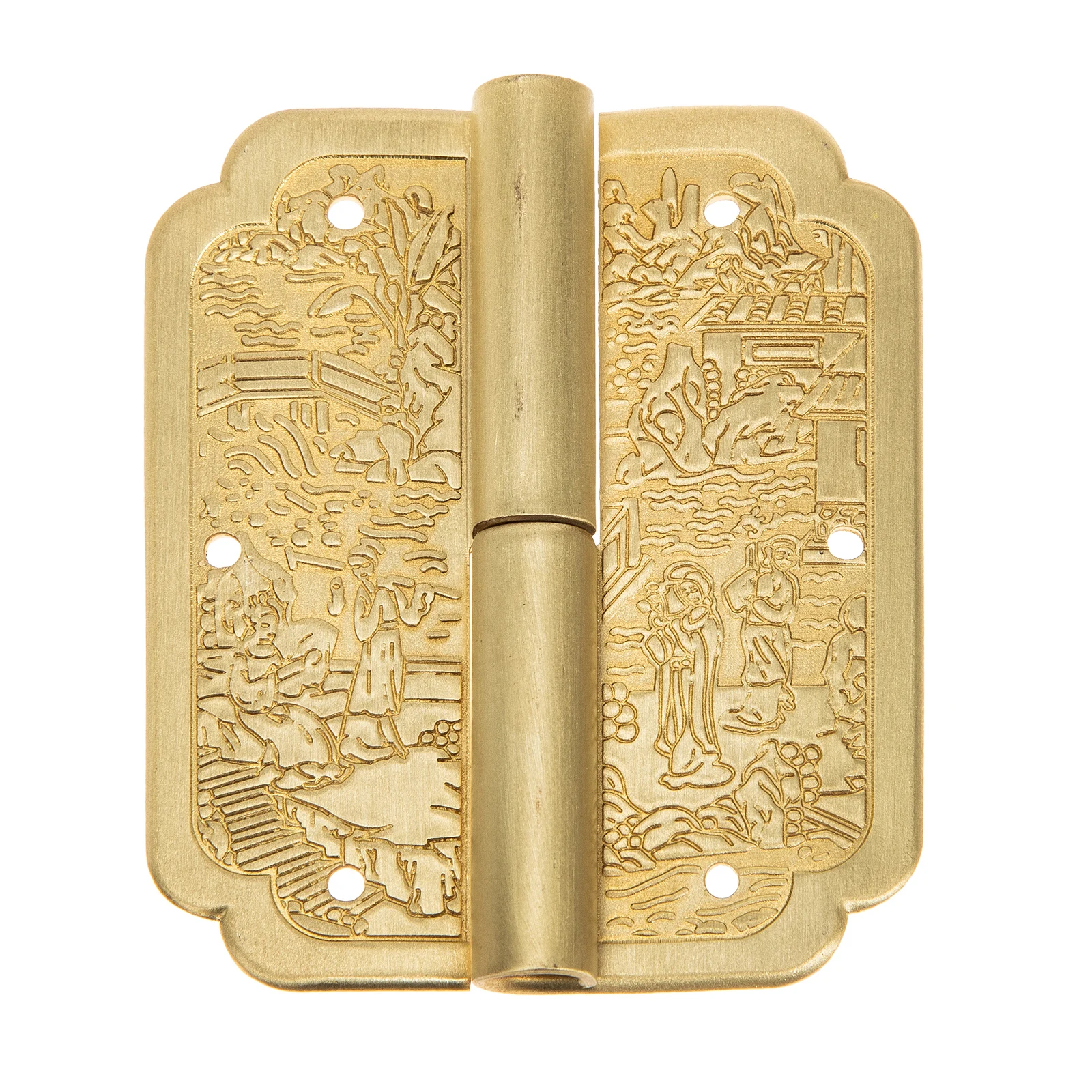 

Brass Hinges Self Closing Vintage Cabinet Decorative for Boxes Small Doors Exquisite Texture Unique Design Multi Positioning