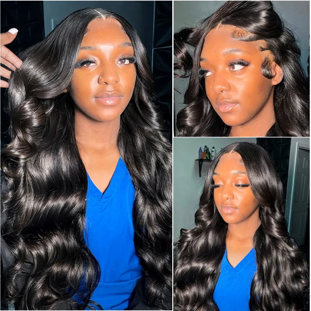 HD شفاف 13x6 الدانتيل الجبهة باروكة من شعر طبيعي البرازيلي الطبيعي الجسم موجة 360 كامل 200% الكثافة الدانتيل الباروكات الأمامية قبل قطعها #4