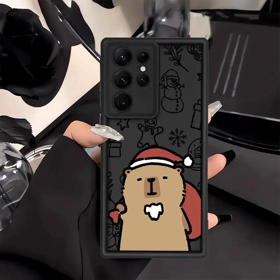 حافظة لهاتف سامسونج جالاكسي A26 A22 A23 A16 A36 A34 A12 A56 A33 A32 A24 A13 غلاف ناعم لطيف عيد الميلاد كابيبارا #6