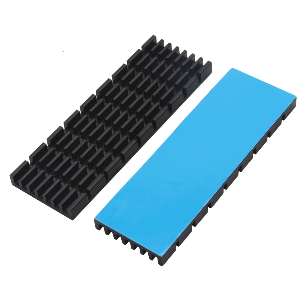 Disipador de calor de aluminio, radiador de refrigeración para Chip IC electrónico RAM LED, disipación de calor con cinta térmica, 75x25x5mm, 10 piezas