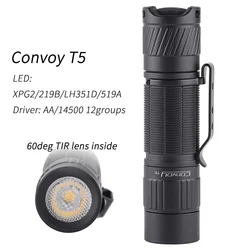 Convoy T5 Led Flashlight high CRI for AA/14500 Mini Flash Light Torch 12groups Fishing Camping Linterna Work Lamp