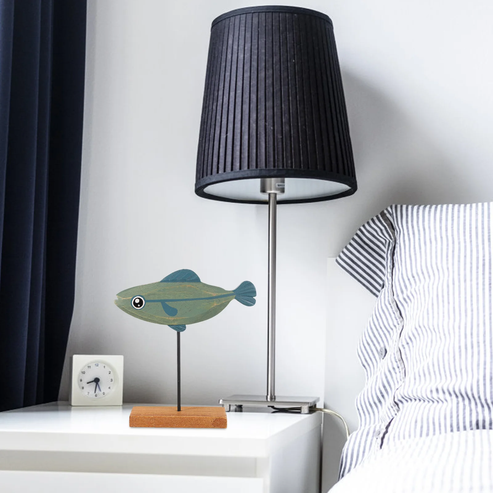 

1Pcs Wooden Fish Ornament Bright Colorful Desktop Fish Decoration Kids Room Artificial Animal Display Kids Toy