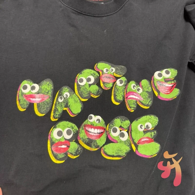 25ss القطن مارتين روز بلايز الصيف الشفاه الكرتون رغوة الكتابة على الجدران رسالة قصيرة الأكمام عادية الشارع كلينفيت الرجال النساء بلايز