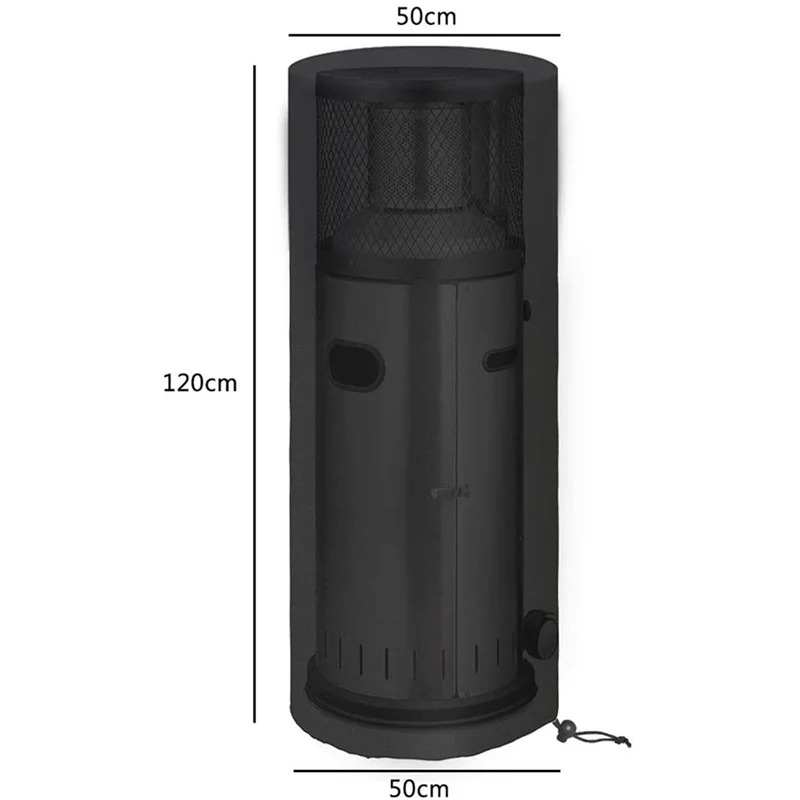 ABXF-4X Чехлы для обогревателей для патио Водонепроницаемый чехол для наружного обогревателя 210D Оксфорд Водонепроницаемый, ветрозащитный, защита около 50X50X120 см